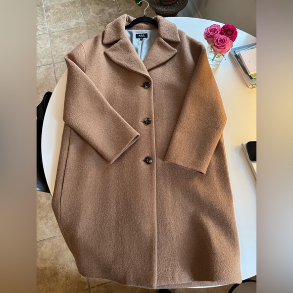 A.P.C. Women's Ninon Coat Camel - Picture 5 of 7
